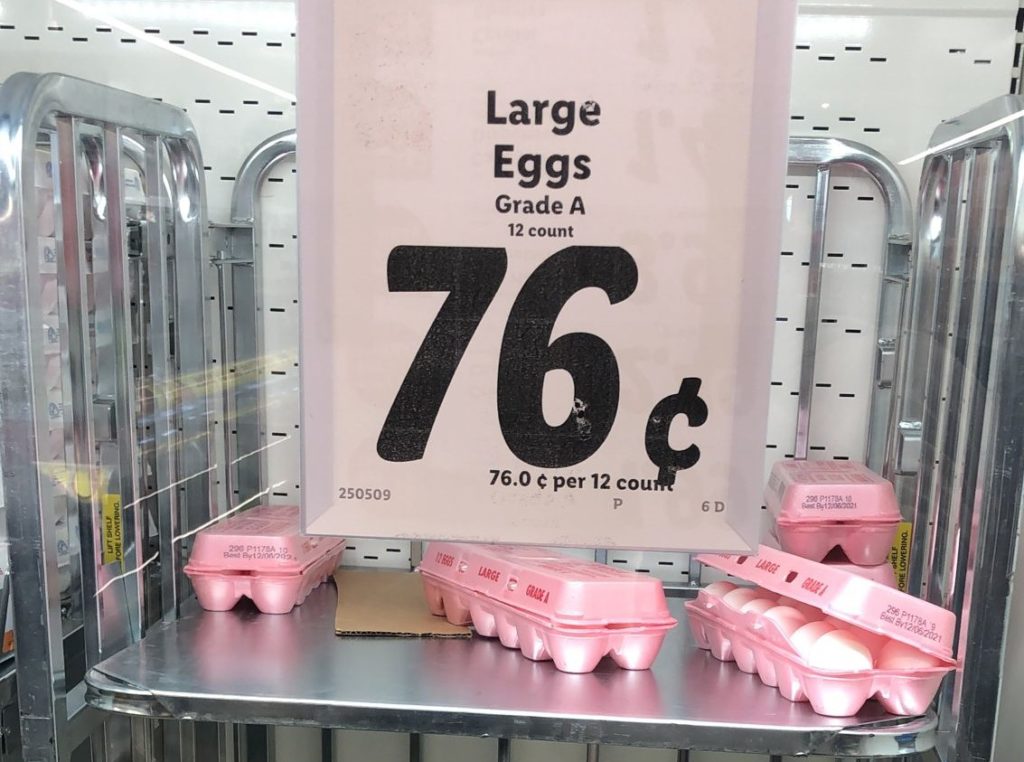 מחיר ביצים בארה"ב: 76 סנט ל-12 ביצים