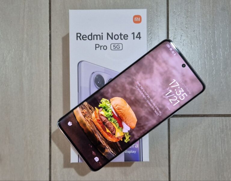 ביקורת שיאומי רדמי נוט פרו 5G - תמונה של הטלפון ושל הקופסה שלו